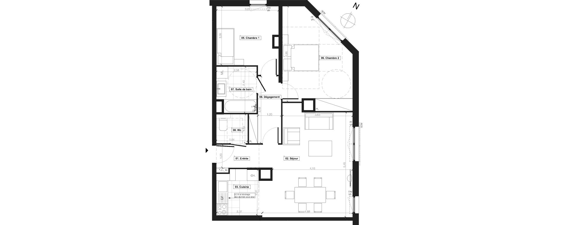 Appartement T3 de 70,13 m2 &agrave; Courbevoie Centre