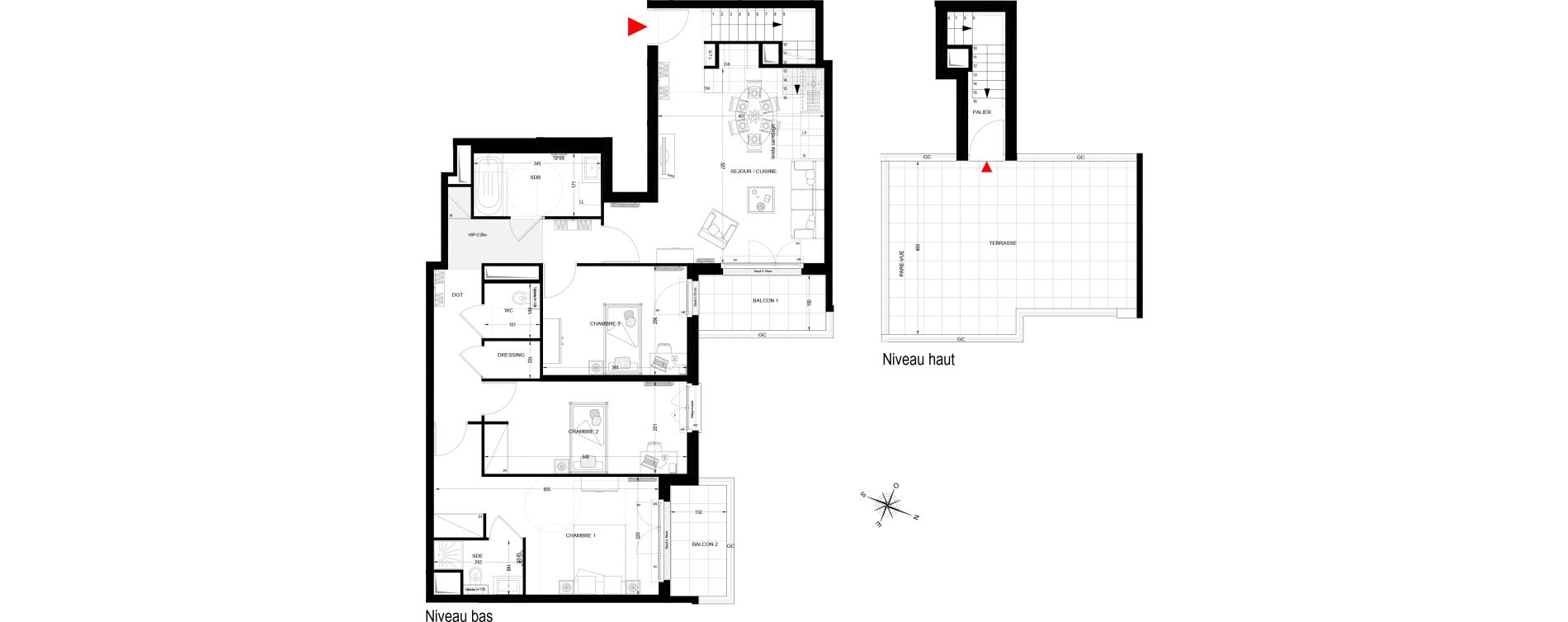 Duplex T4 de 97,24 m2 &agrave; Fontenay-Aux-Roses Scarron