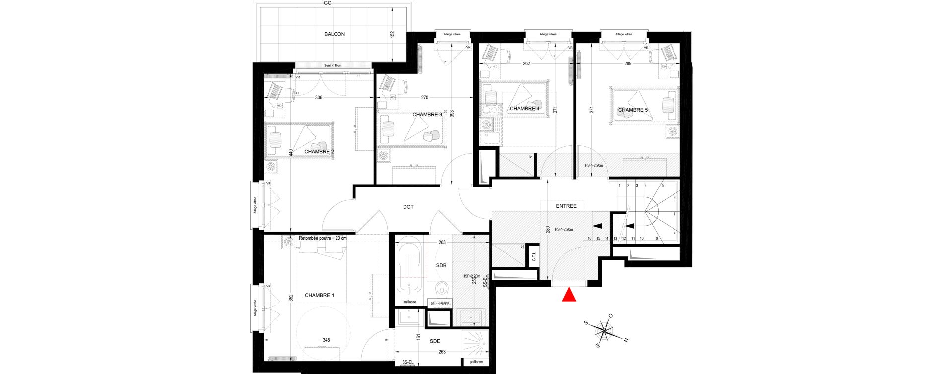 Duplex T6 de 115,50 m2 &agrave; Fontenay-Aux-Roses Scarron