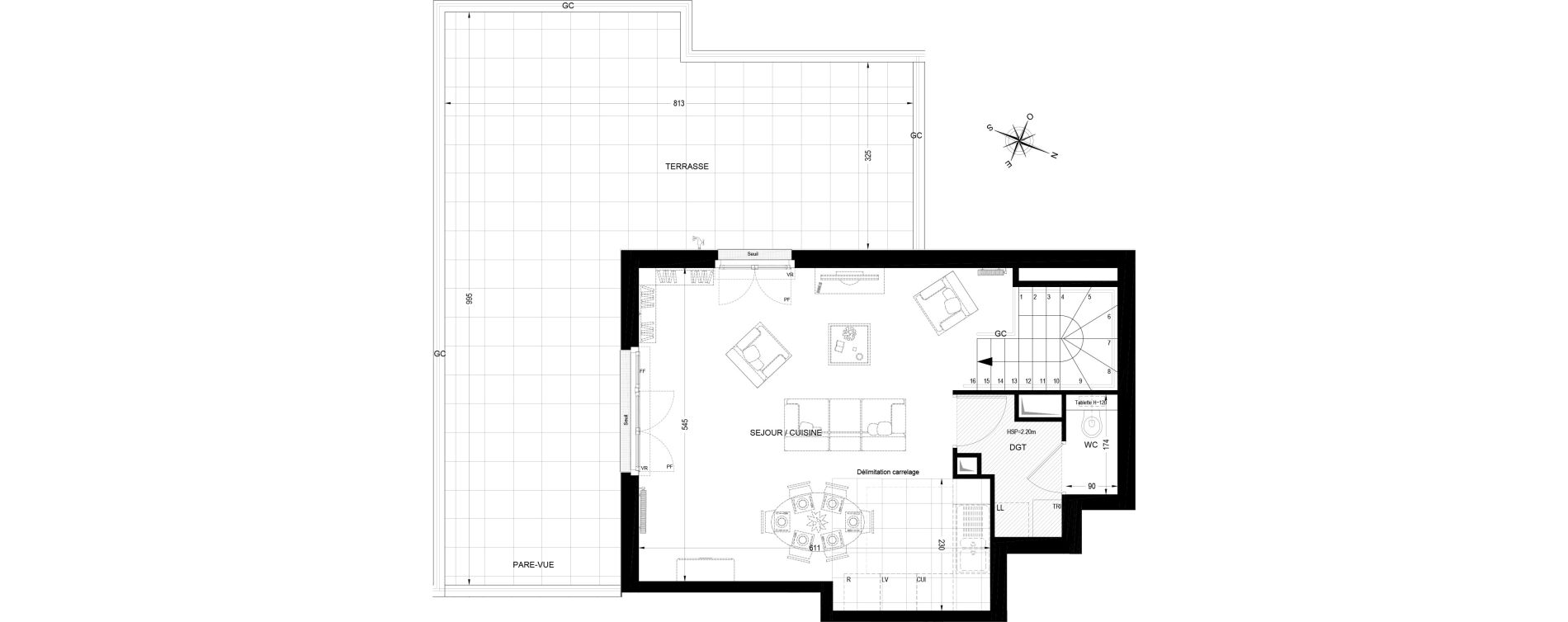 Duplex T6 de 115,50 m2 &agrave; Fontenay-Aux-Roses Scarron