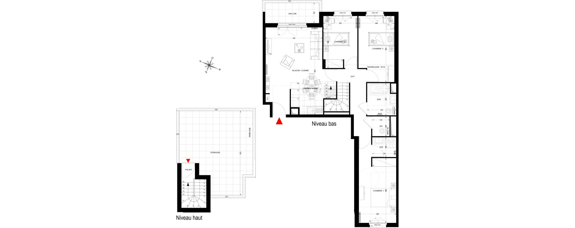 Duplex T4 de 84,31 m2 &agrave; Fontenay-Aux-Roses Scarron