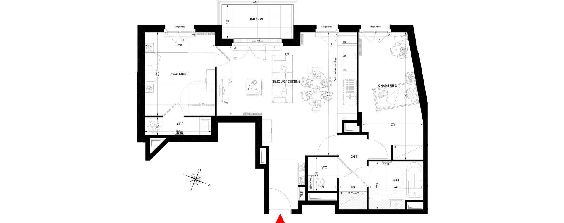 Appartement T3 de 68,80 m2 &agrave; Fontenay-Aux-Roses Scarron