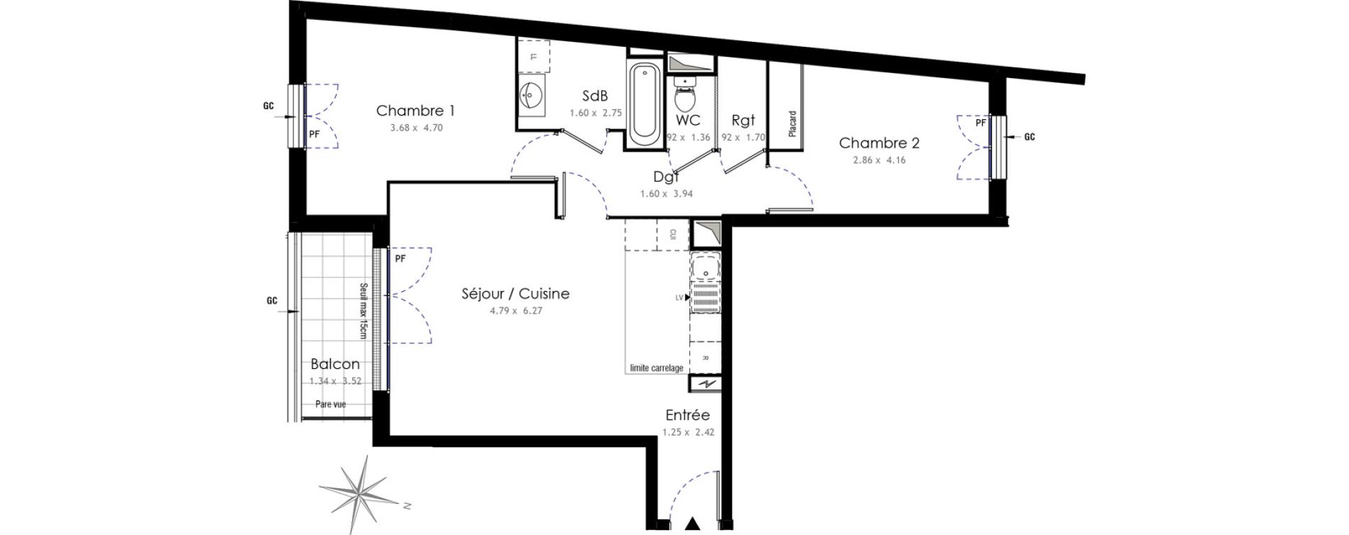 Appartement T3 de 66,51 m2 à Fontenay-Aux-Roses Centre