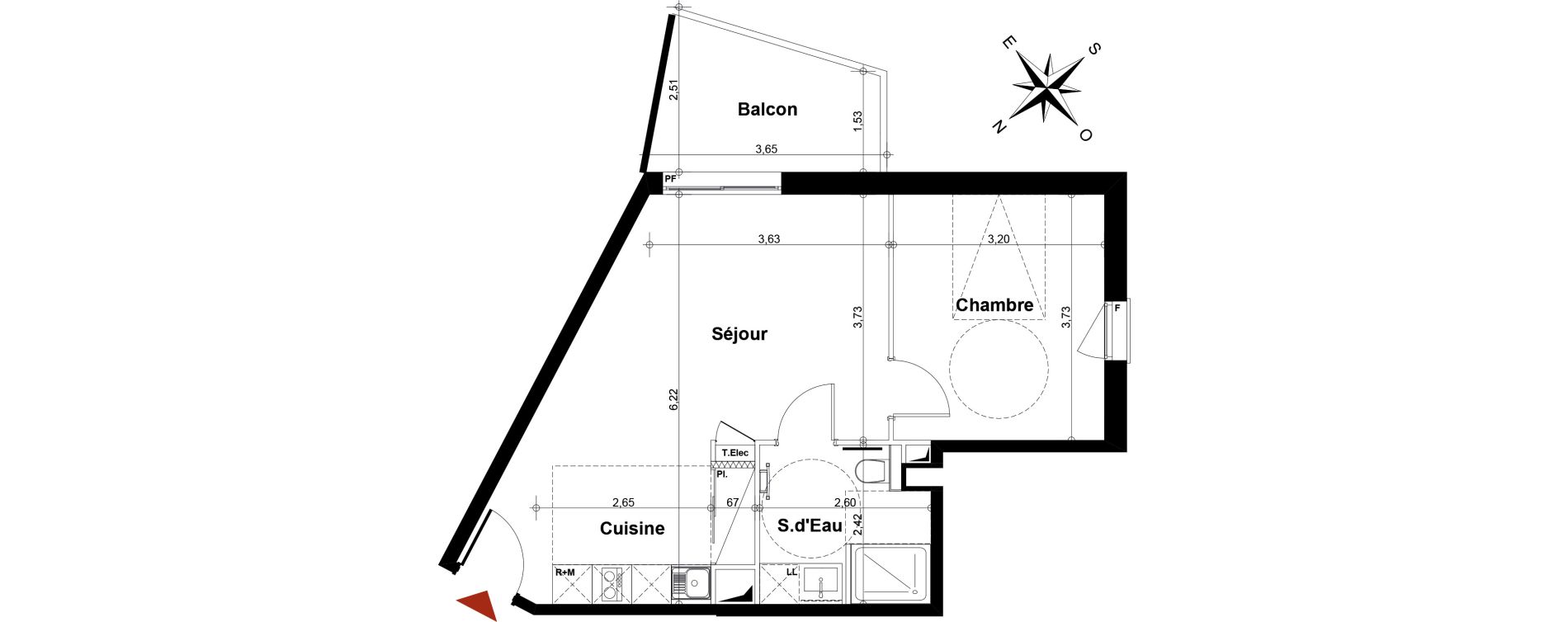Appartement T2 de 44,23 m2 &agrave; Fontenay-Aux-Roses Scarron