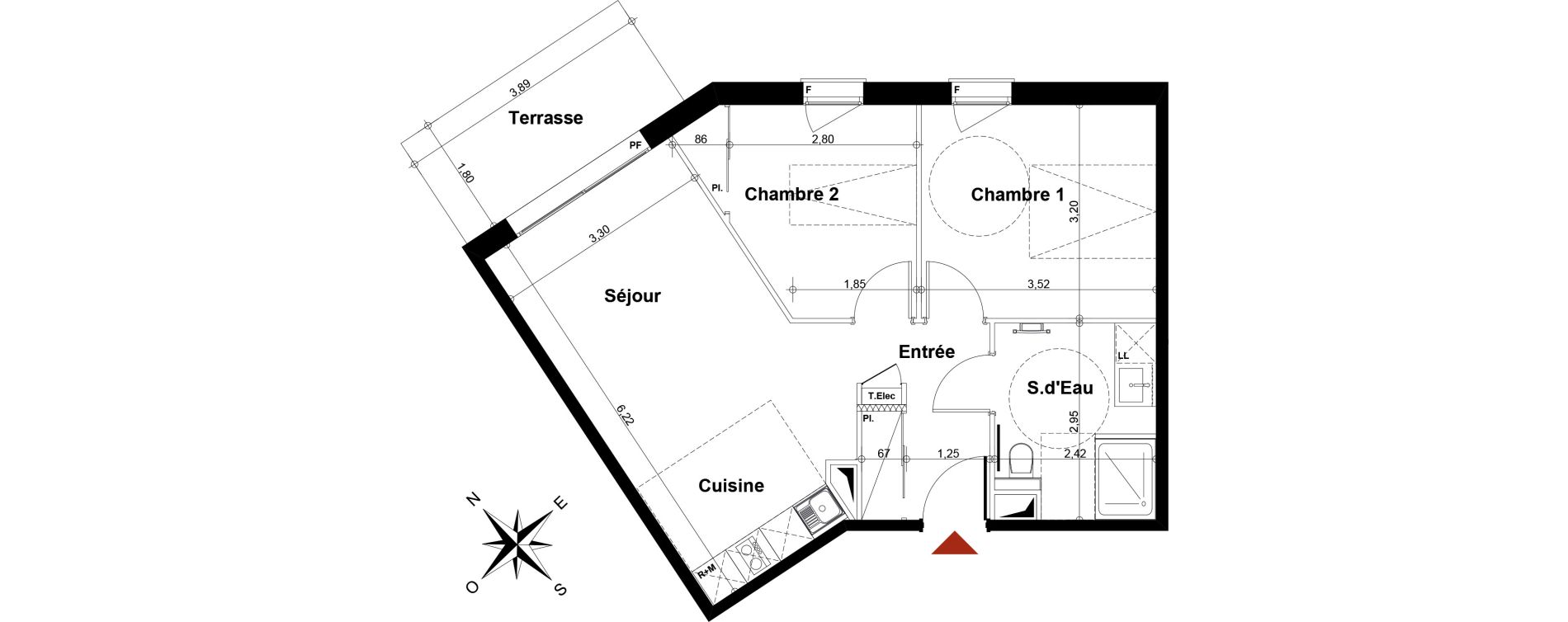 Appartement T3 de 52,99 m2 &agrave; Fontenay-Aux-Roses Scarron