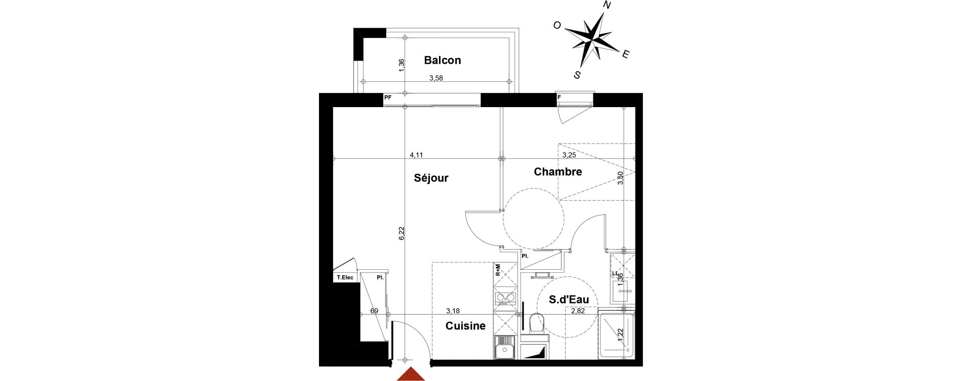 Appartement T2 de 43,15 m2 &agrave; Fontenay-Aux-Roses Scarron