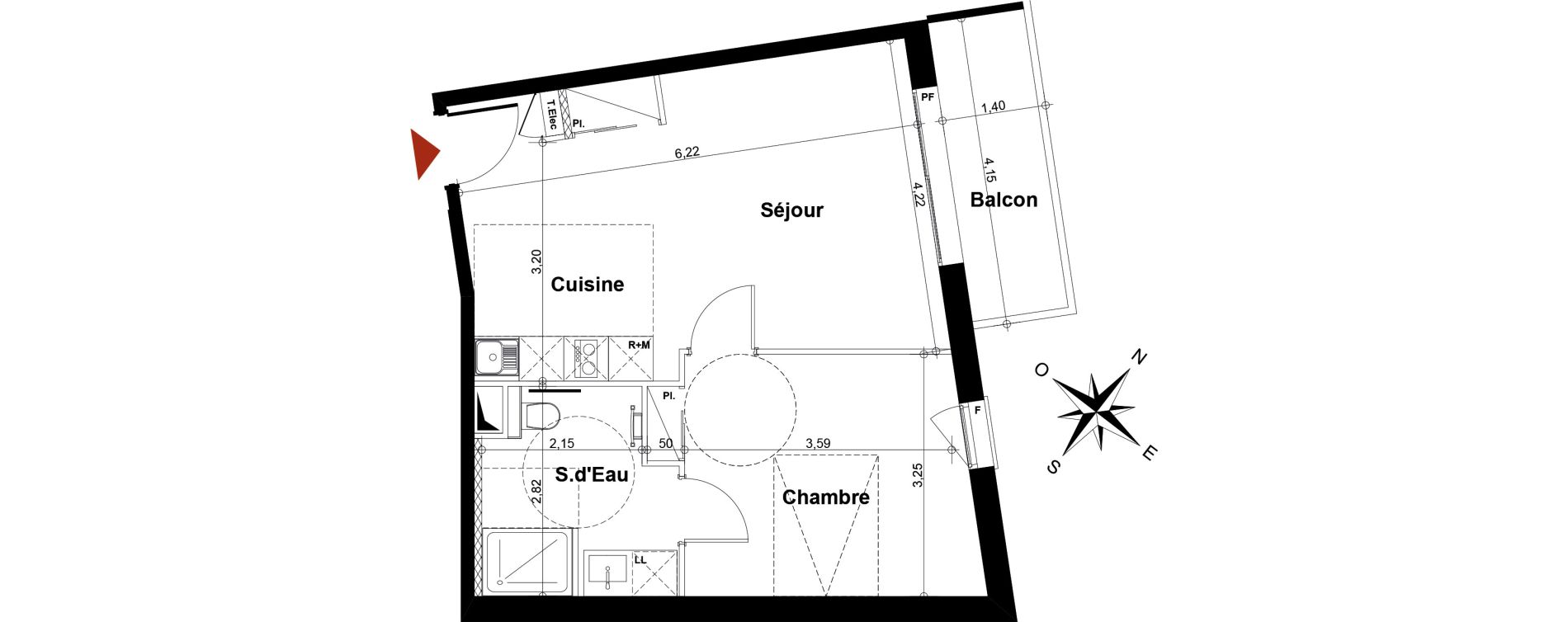 Appartement T2 de 43,70 m2 &agrave; Fontenay-Aux-Roses Scarron