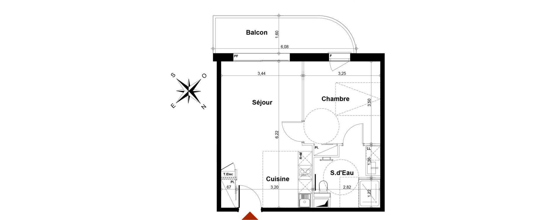 Appartement T2 de 40,57 m2 &agrave; Fontenay-Aux-Roses Scarron