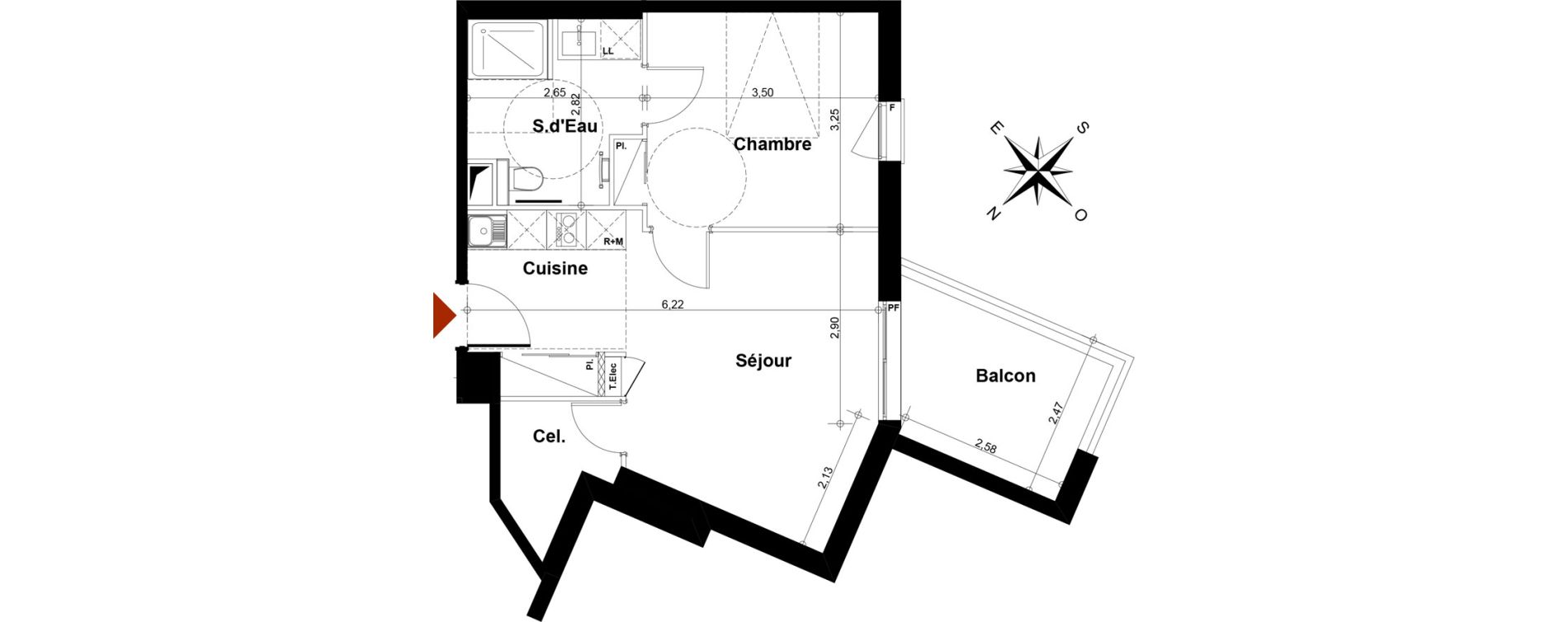 Appartement T2 de 43,36 m2 &agrave; Fontenay-Aux-Roses Scarron