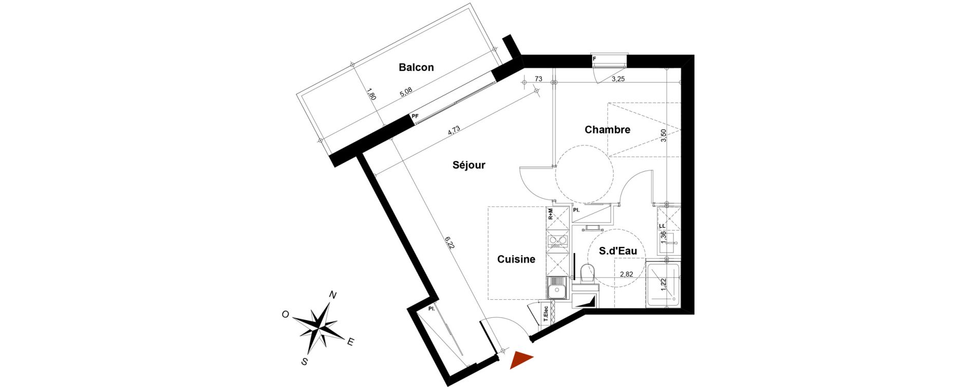 Appartement T2 de 44,61 m2 &agrave; Fontenay-Aux-Roses Scarron
