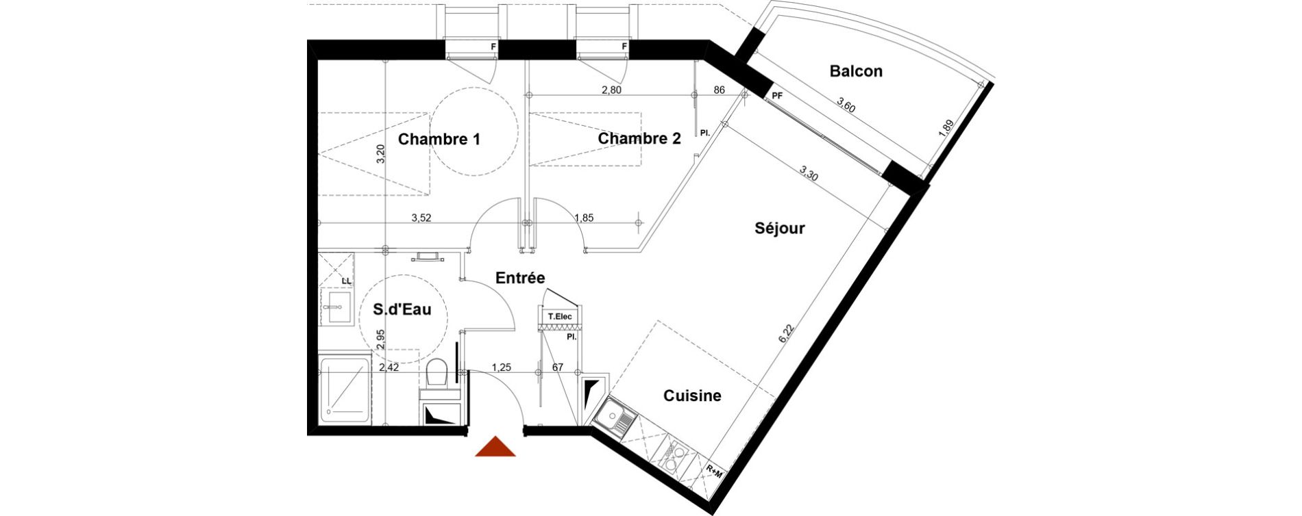 Appartement T3 de 52,99 m2 &agrave; Fontenay-Aux-Roses Scarron