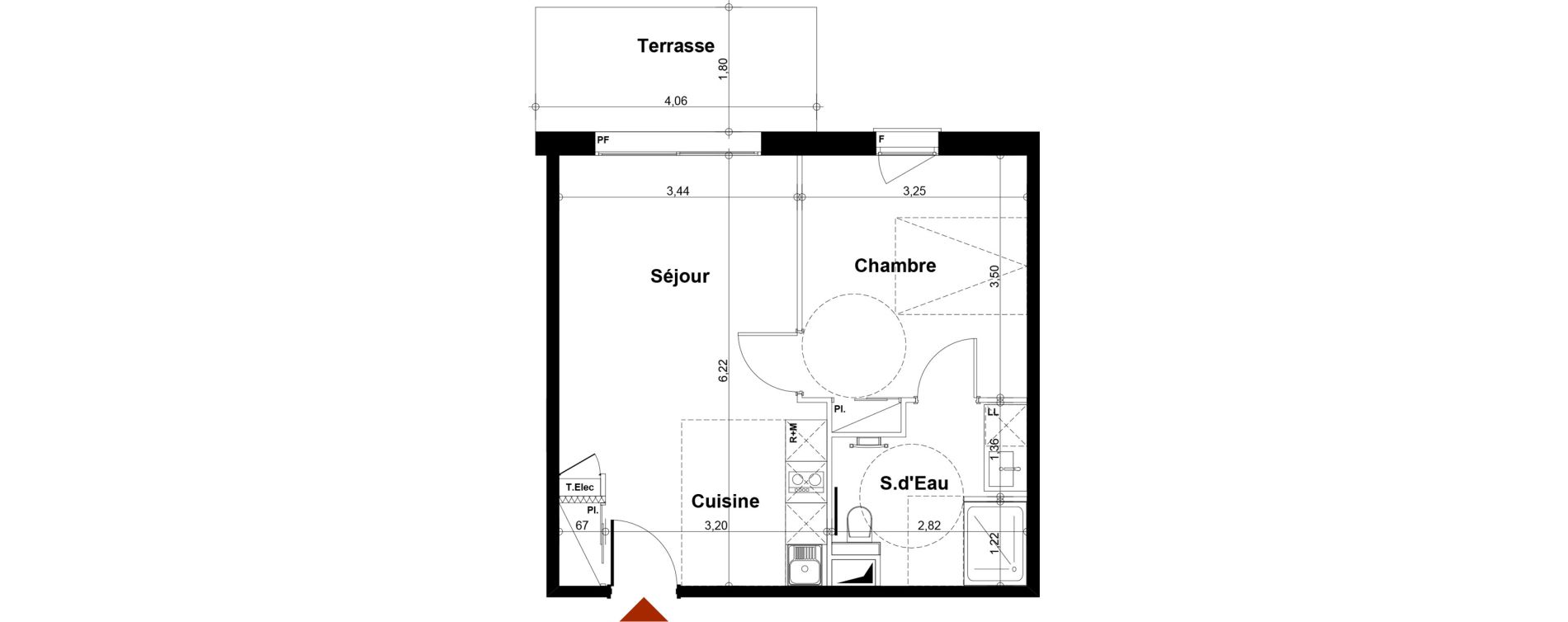 Appartement T2 de 40,57 m2 &agrave; Fontenay-Aux-Roses Scarron