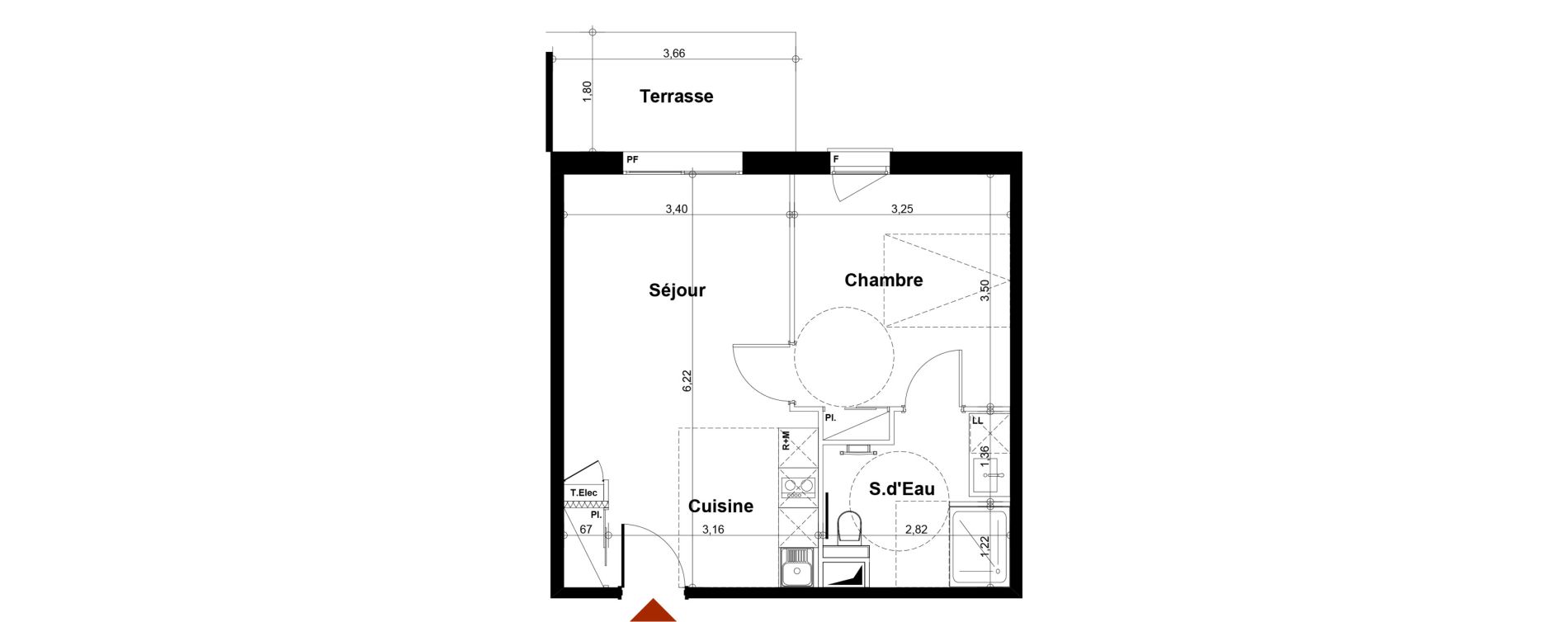 Appartement T2 de 40,32 m2 &agrave; Fontenay-Aux-Roses Scarron