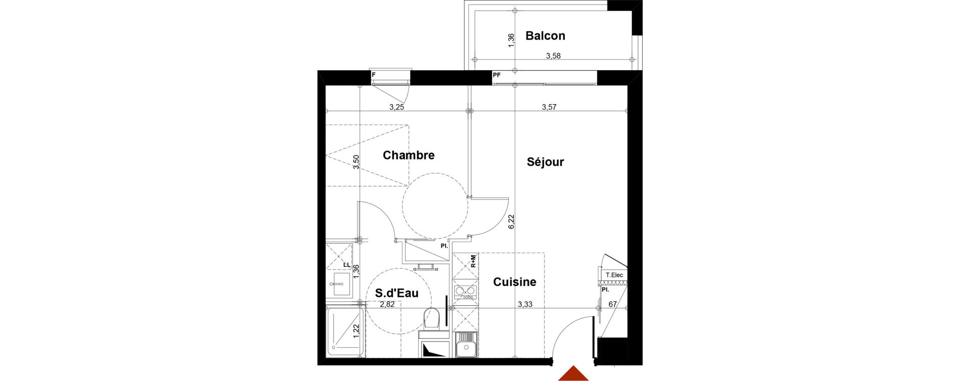 Appartement T2 de 41,03 m2 &agrave; Fontenay-Aux-Roses Scarron