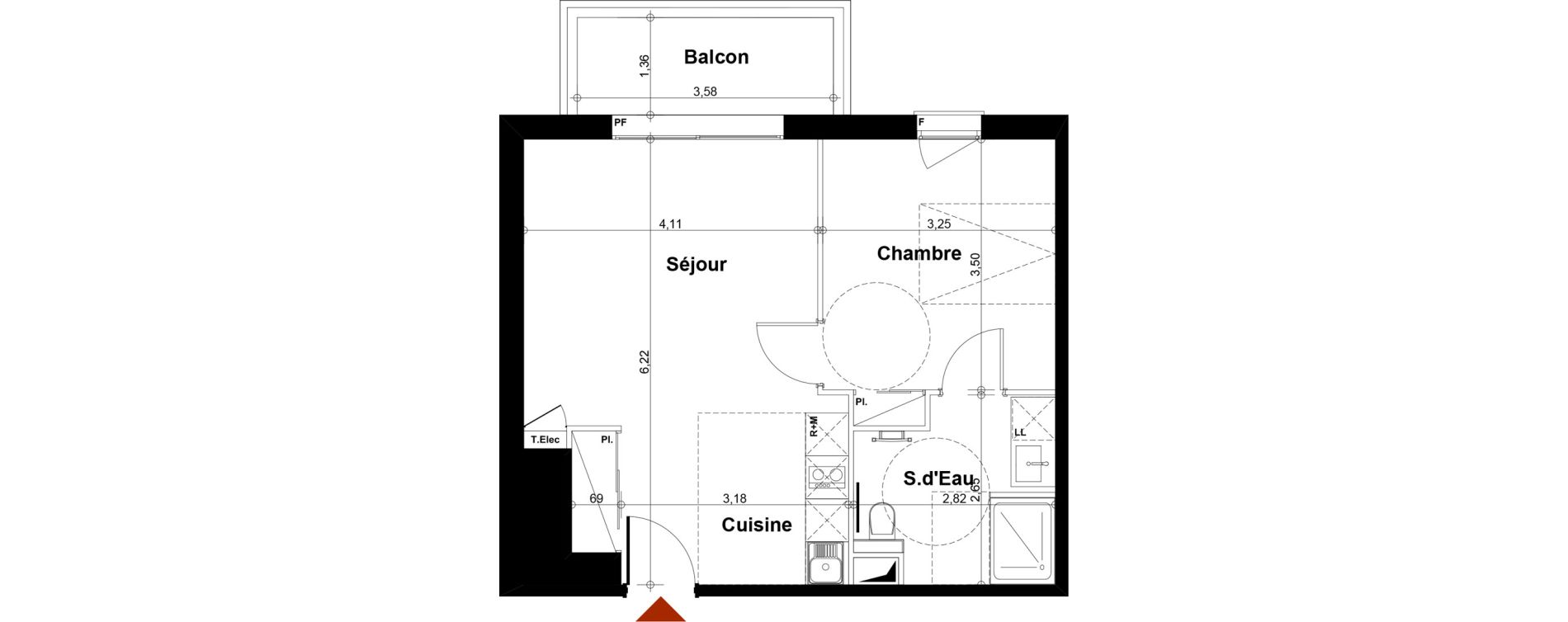 Appartement T2 de 43,15 m2 &agrave; Fontenay-Aux-Roses Scarron