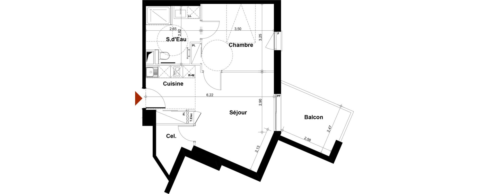 Appartement T2 de 43,36 m2 &agrave; Fontenay-Aux-Roses Scarron