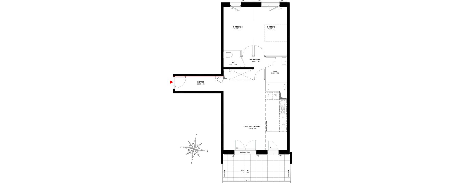 Appartement T3 de 67,10 m2 &agrave; Fontenay-Aux-Roses Paradis - blagis