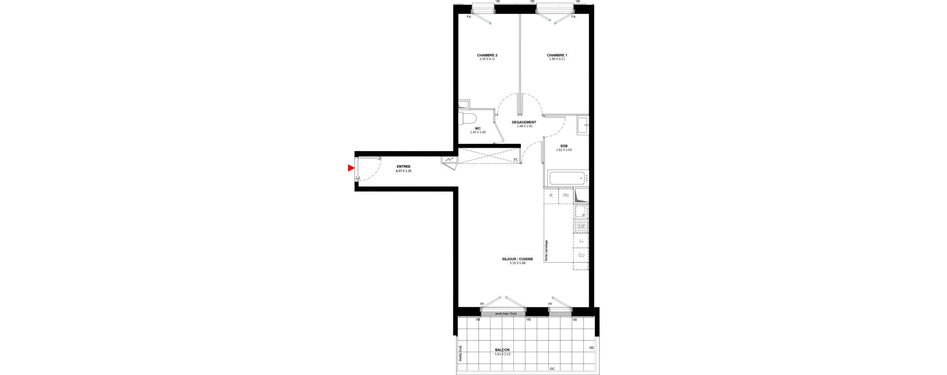 Appartement T3 de 67,30 m2 &agrave; Fontenay-Aux-Roses Paradis - blagis