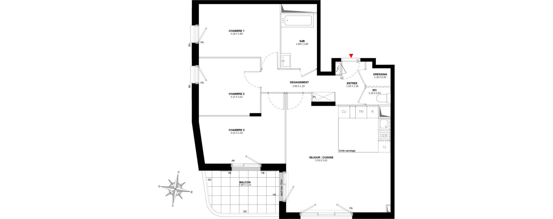 Appartement T4 de 82,50 m2 &agrave; Fontenay-Aux-Roses Paradis - blagis