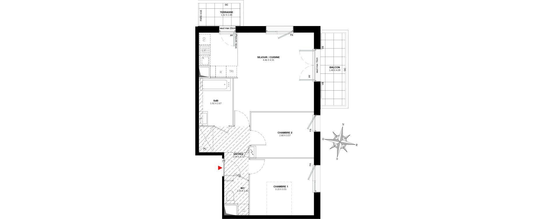 Appartement T3 de 60,20 m2 &agrave; Fontenay-Aux-Roses Paradis - blagis