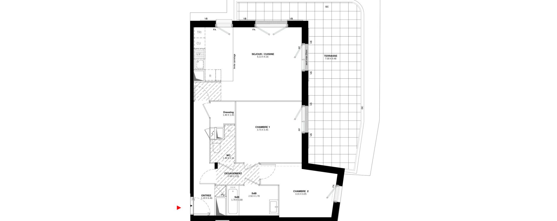 Appartement T3 de 67,10 m2 &agrave; Fontenay-Aux-Roses Paradis - blagis