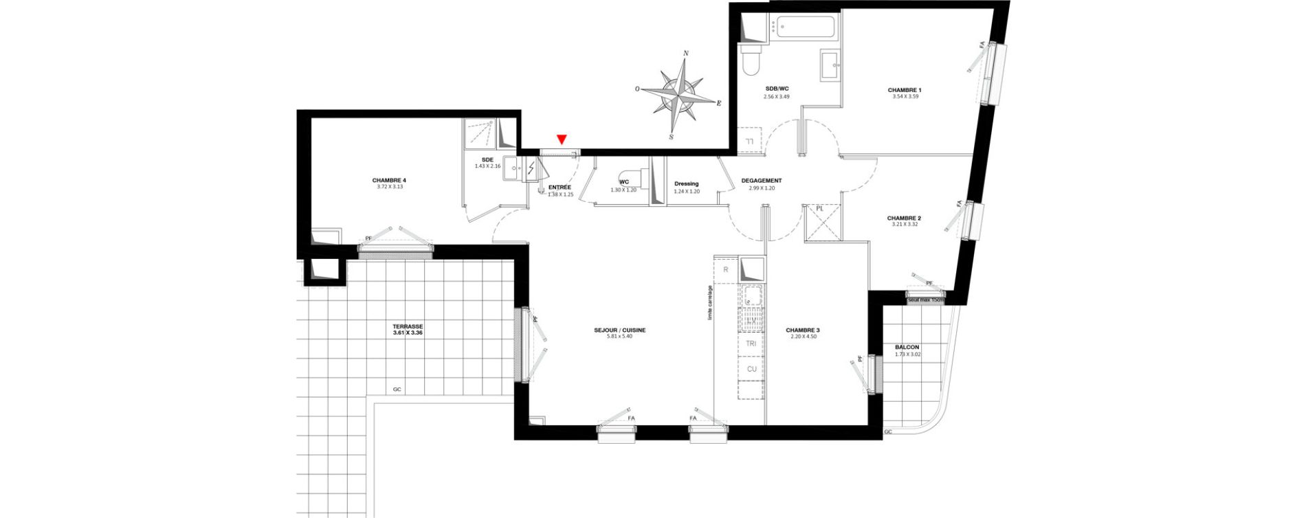 Appartement T5 de 97,80 m2 à Fontenay-Aux-Roses Paradis - blagis