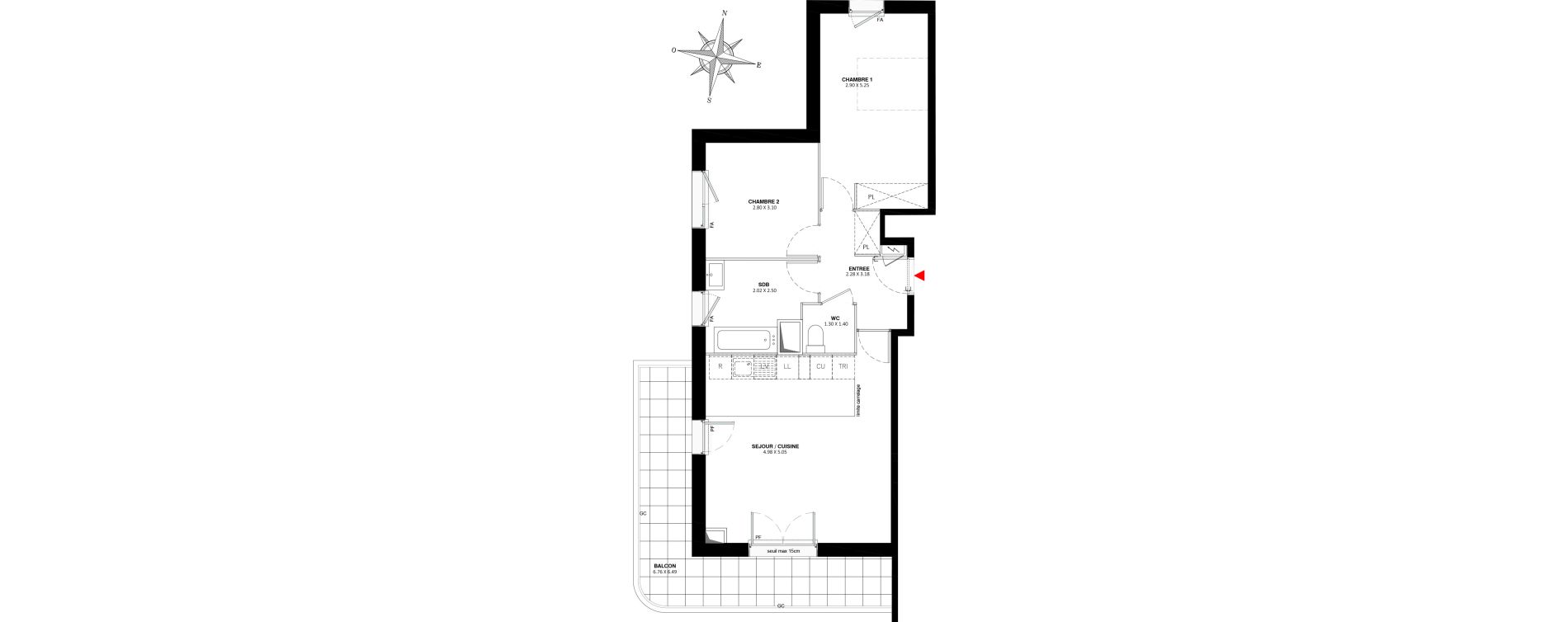 Appartement T3 de 64,00 m2 &agrave; Fontenay-Aux-Roses Paradis - blagis