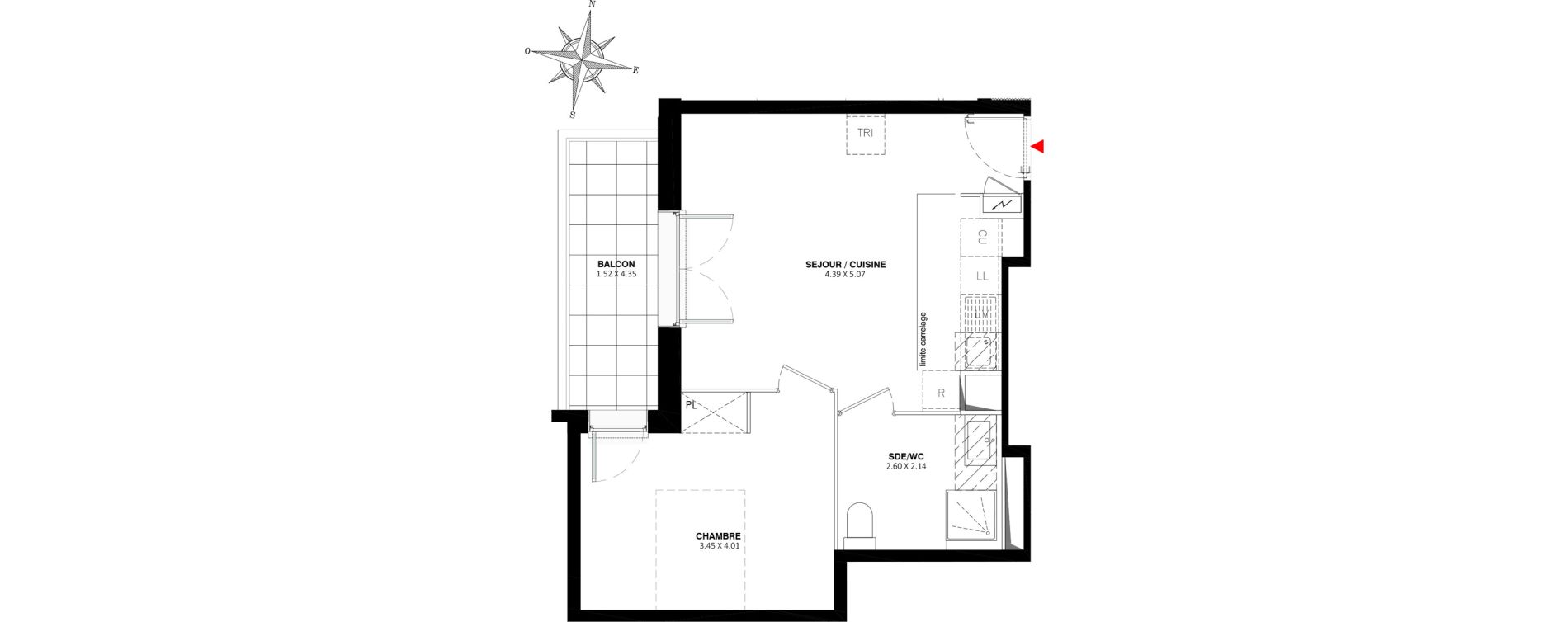 Appartement T2 de 41,50 m2 &agrave; Fontenay-Aux-Roses Paradis - blagis