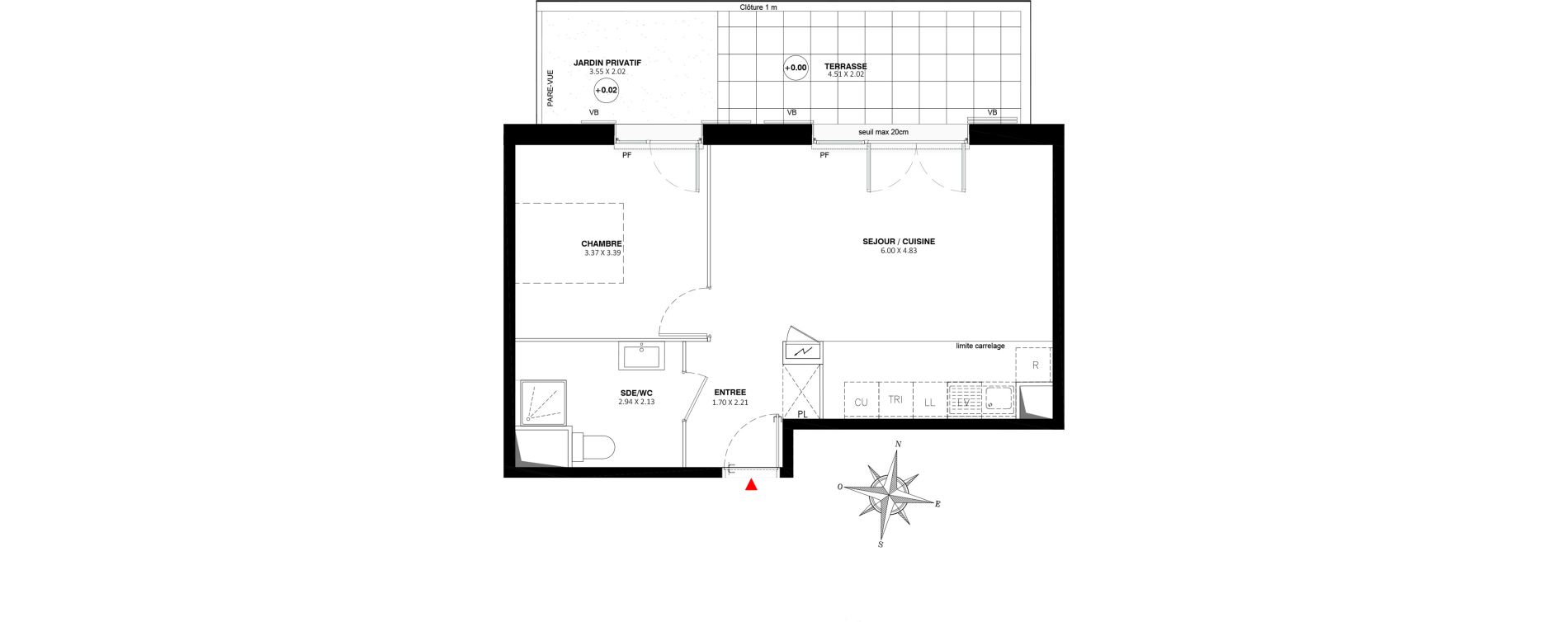 Appartement T2 de 47,40 m2 &agrave; Fontenay-Aux-Roses Paradis - blagis