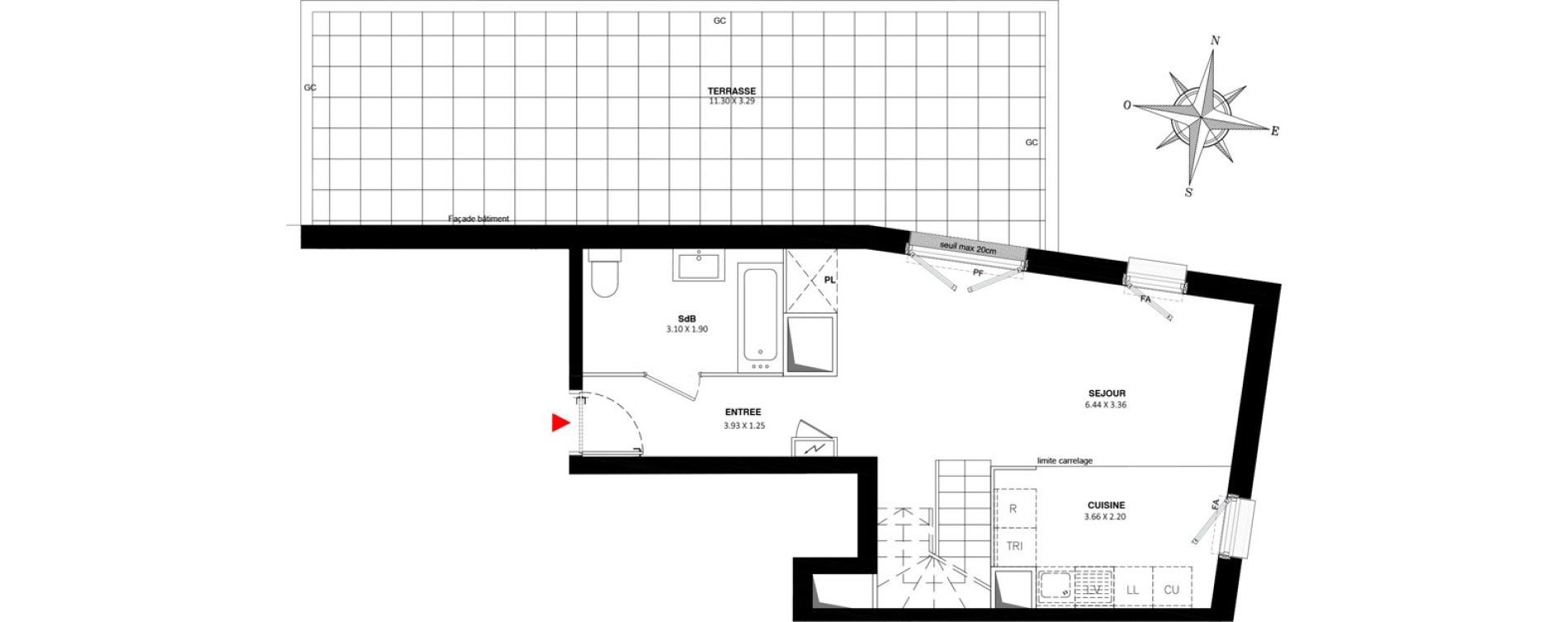 Duplex T4 de 76,70 m2 &agrave; Fontenay-Aux-Roses Paradis - blagis