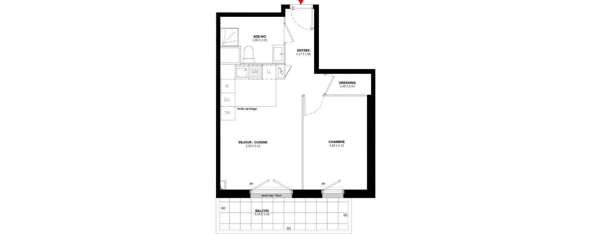 Appartement T2 de 42,10 m2 &agrave; Fontenay-Aux-Roses Paradis - blagis