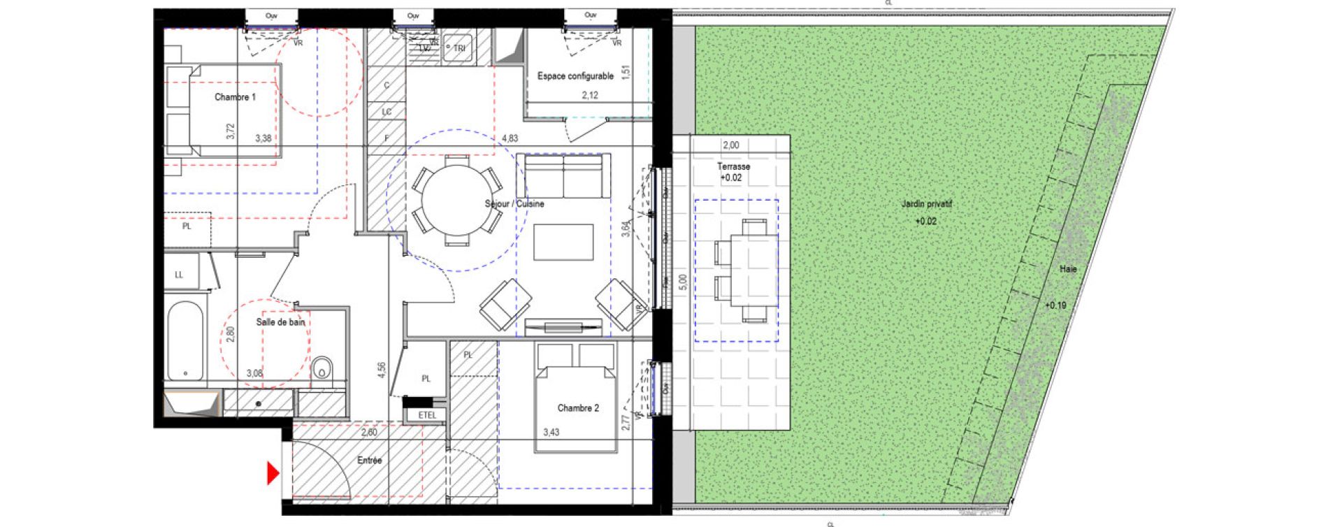 Appartement T3 de 60,58 m2 &agrave; Fontenay-Aux-Roses Renards