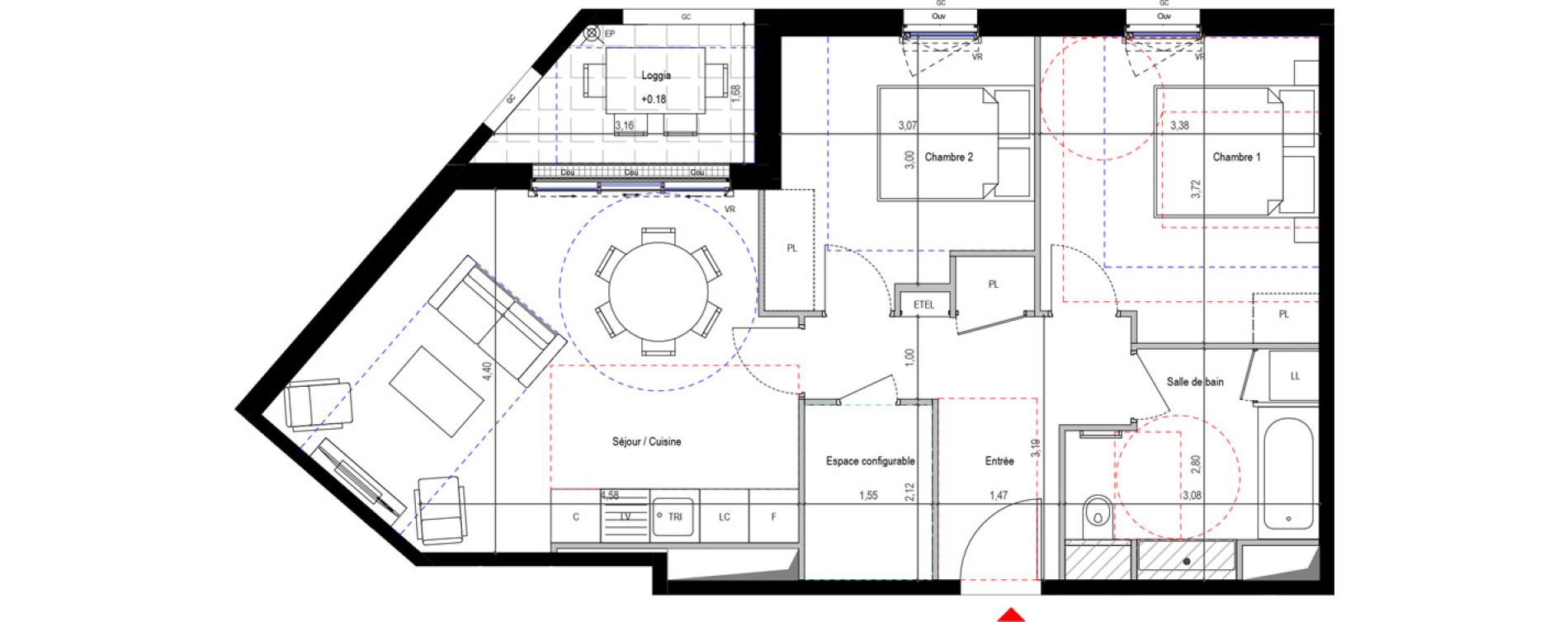 Appartement T3 de 63,04 m2 &agrave; Fontenay-Aux-Roses Renards