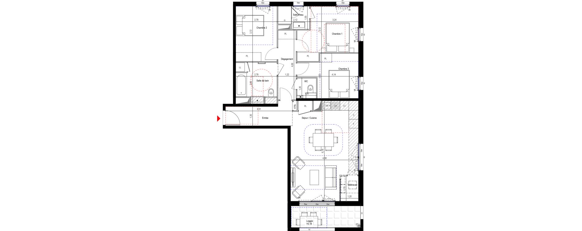 Appartement T4 de 86,12 m2 &agrave; Fontenay-Aux-Roses Renards