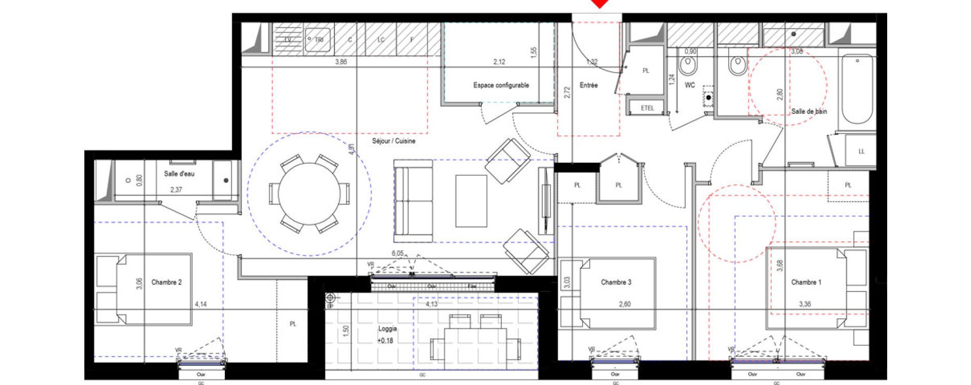 Appartement T4 de 78,90 m2 &agrave; Fontenay-Aux-Roses Renards