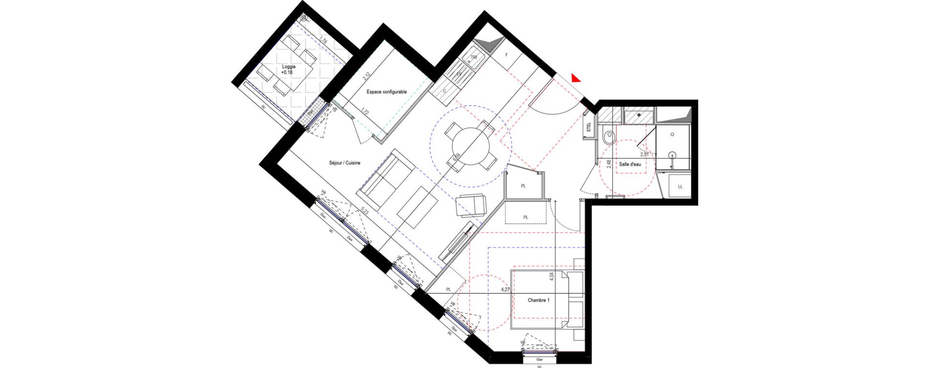 Appartement T2 de 51,67 m2 &agrave; Fontenay-Aux-Roses Renards