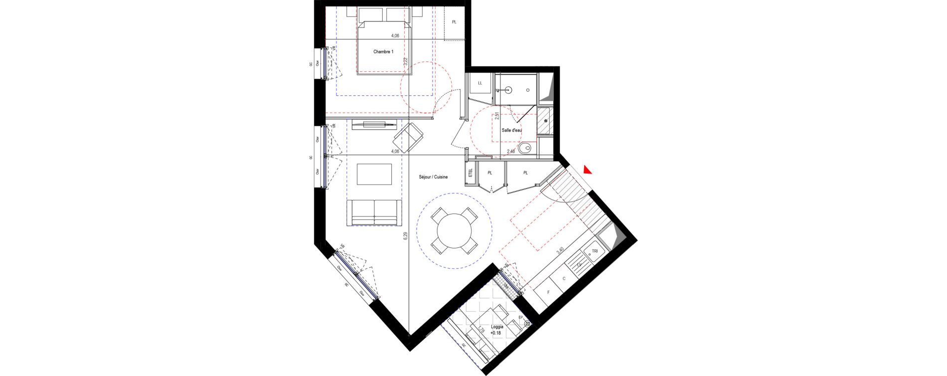 Appartement T2 de 52,77 m2 &agrave; Fontenay-Aux-Roses Renards