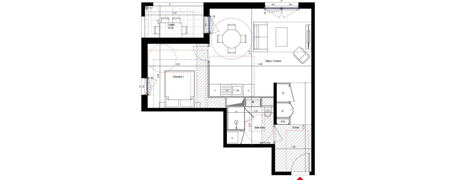 Appartement T2 de 50,08 m2 &agrave; Fontenay-Aux-Roses Renards