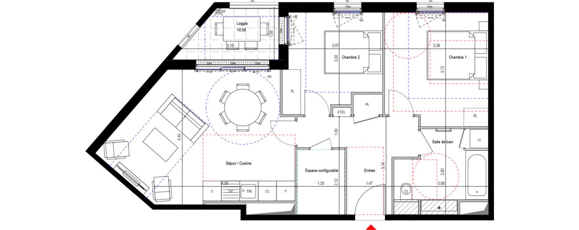 Appartement T3 de 63,04 m2 &agrave; Fontenay-Aux-Roses Renards