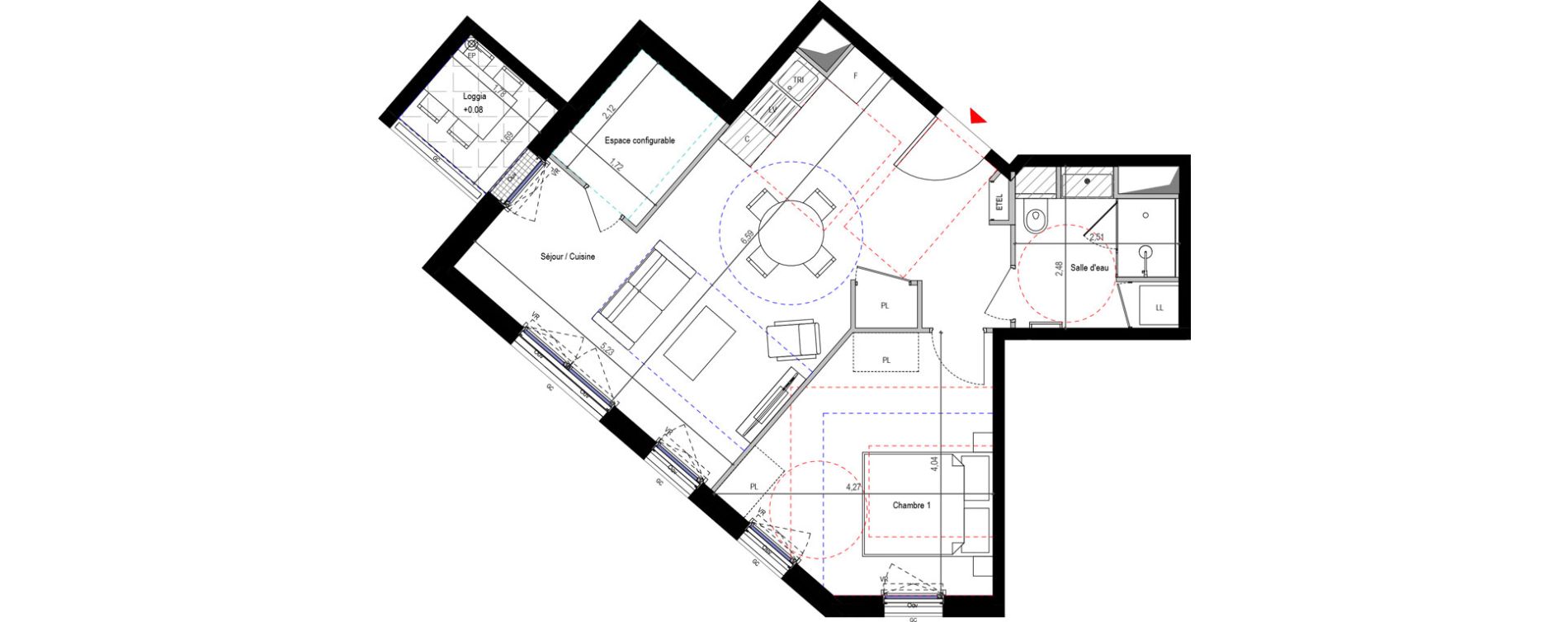 Appartement T2 de 51,67 m2 &agrave; Fontenay-Aux-Roses Renards