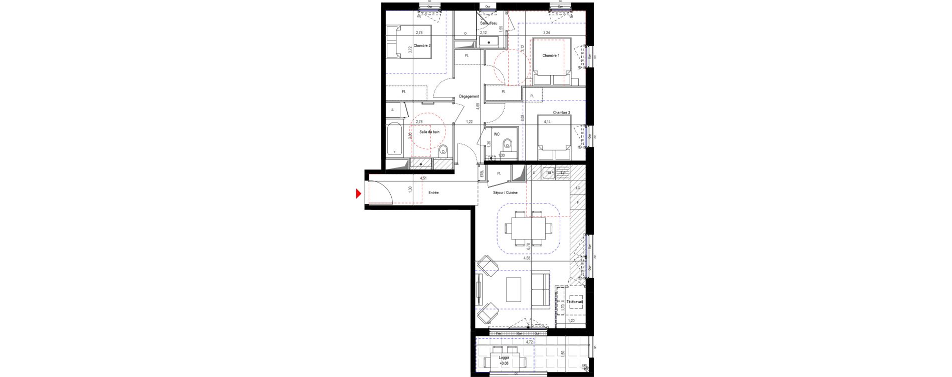 Appartement T4 de 86,12 m2 &agrave; Fontenay-Aux-Roses Renards