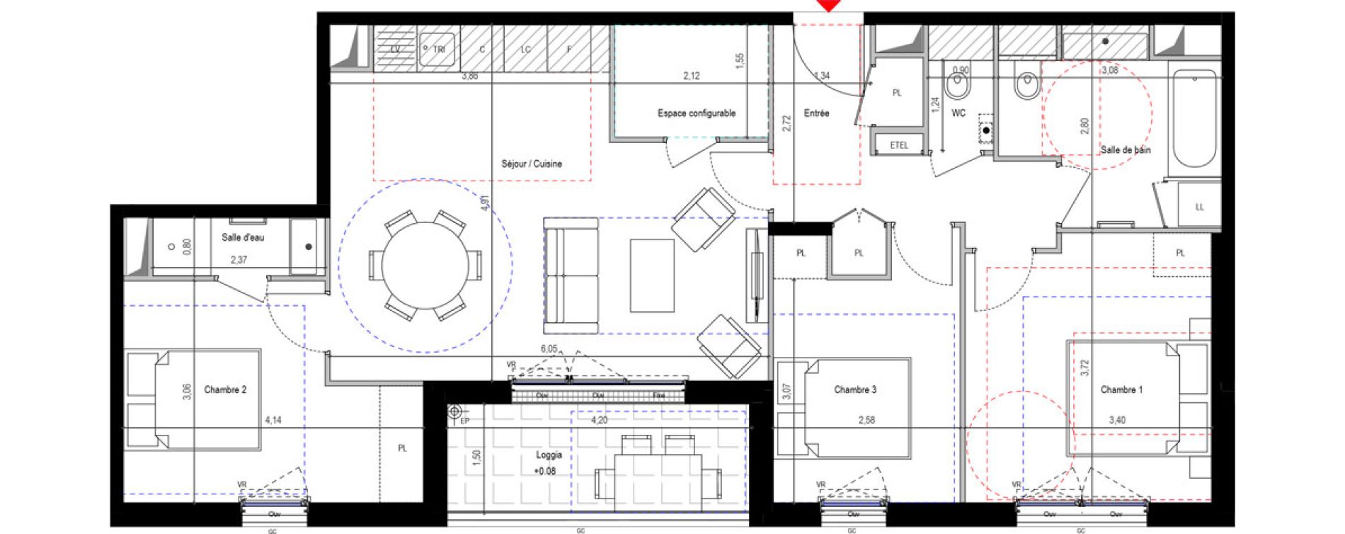 Appartement T4 de 79,34 m2 &agrave; Fontenay-Aux-Roses Renards