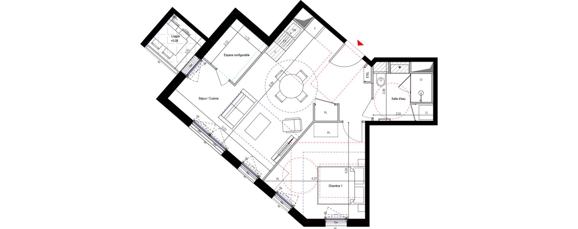 Appartement T2 de 51,67 m2 &agrave; Fontenay-Aux-Roses Renards