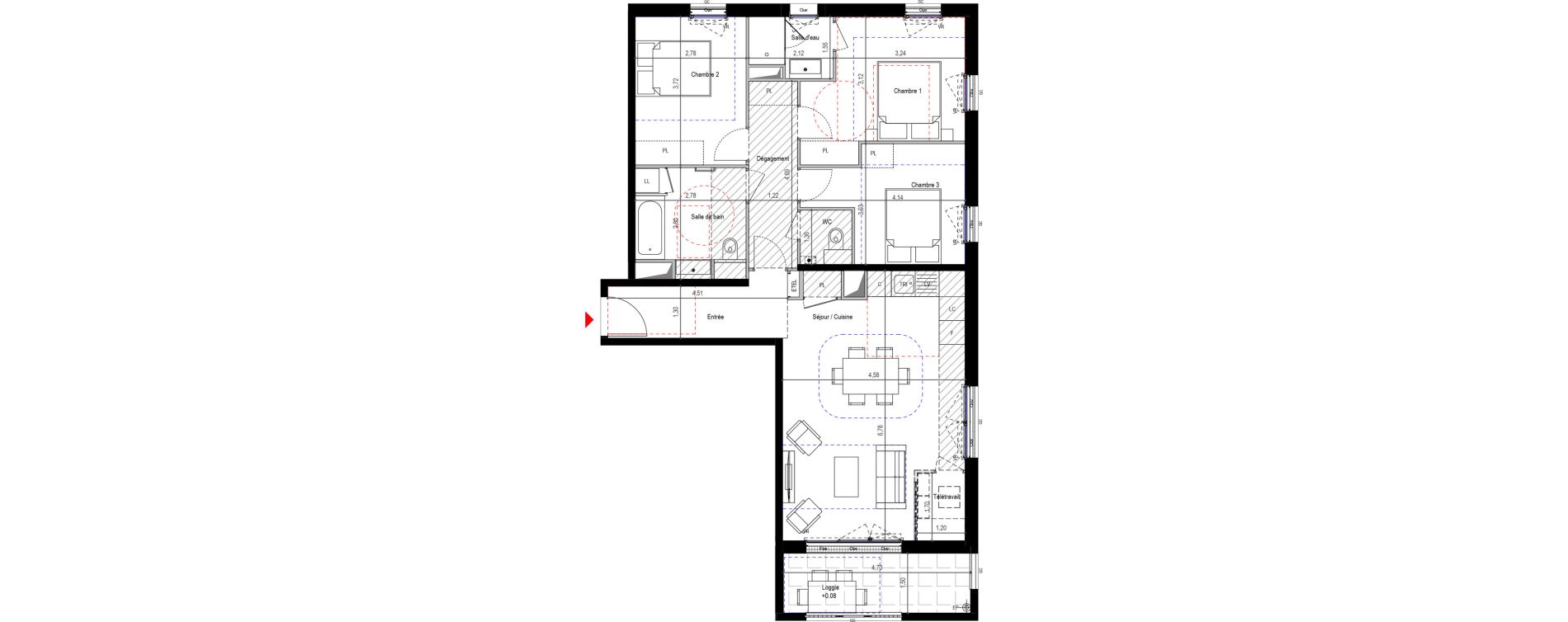 Appartement T4 de 86,12 m2 &agrave; Fontenay-Aux-Roses Renards