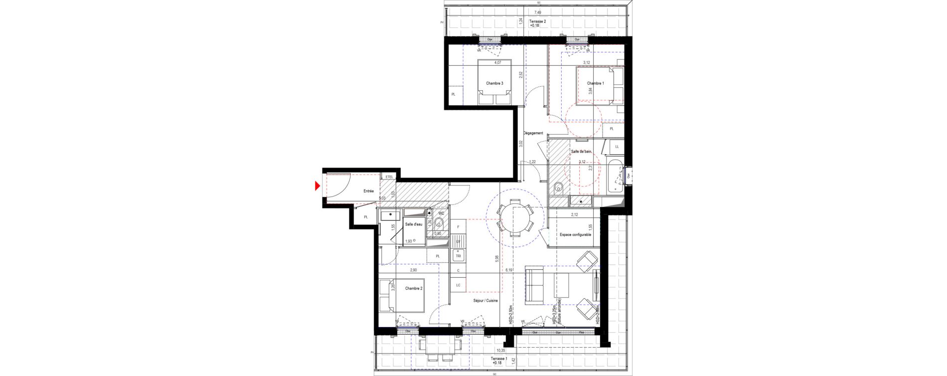 Appartement T4 de 87,89 m2 &agrave; Fontenay-Aux-Roses Renards