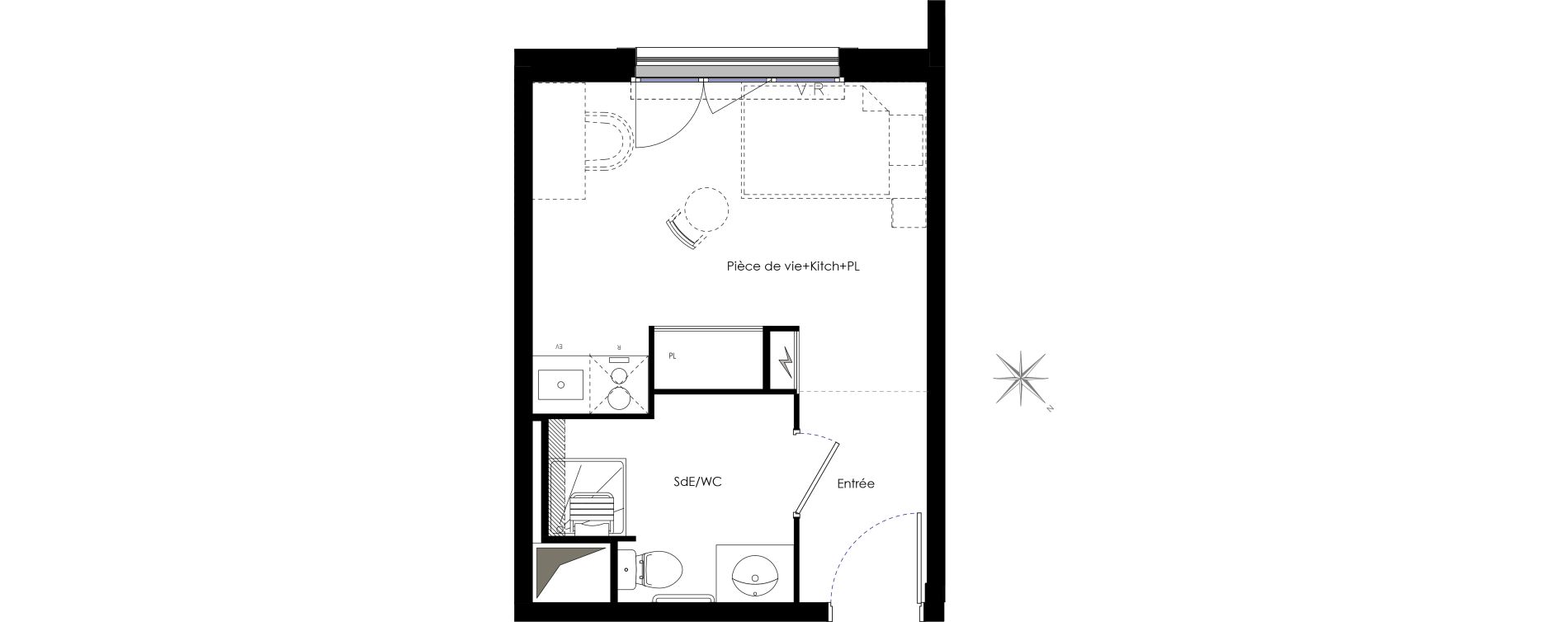 Appartement T1 de 20,55 m2 &agrave; Fontenay-Aux-Roses Scarron
