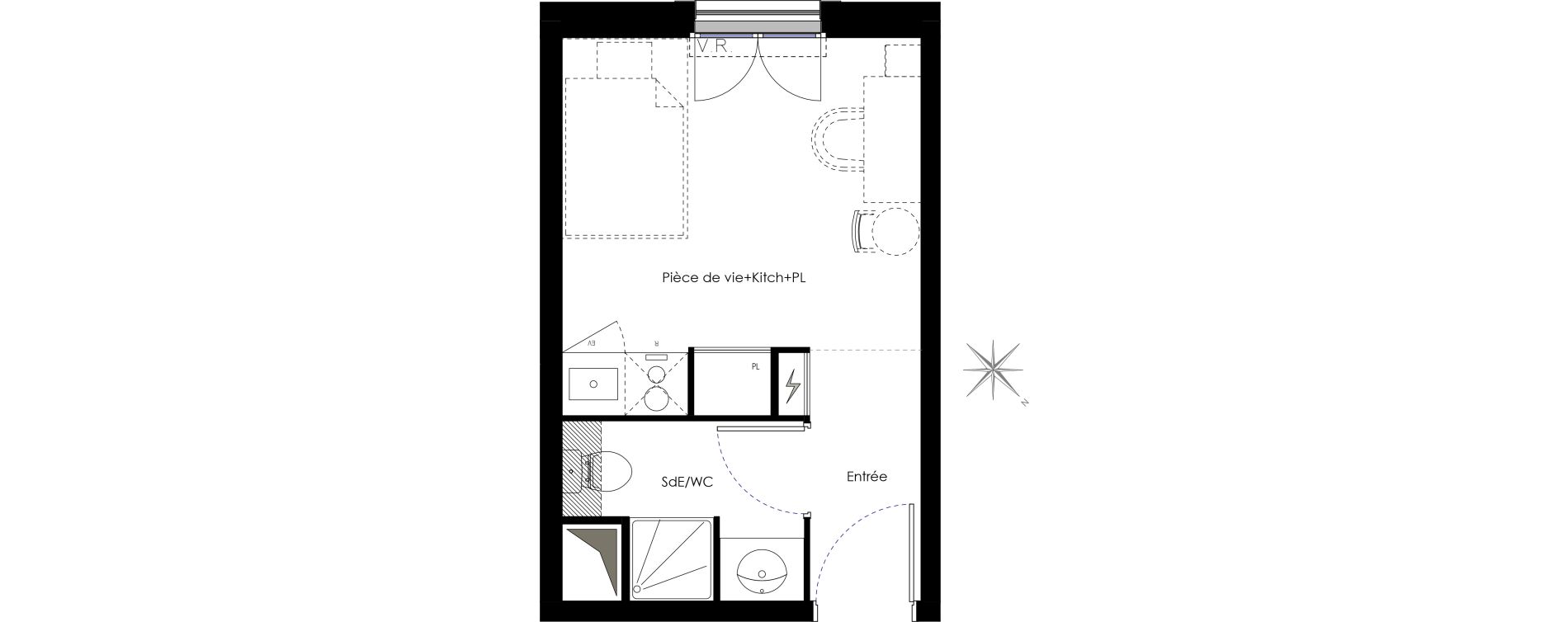 Appartement T1 de 17,38 m2 &agrave; Fontenay-Aux-Roses Scarron