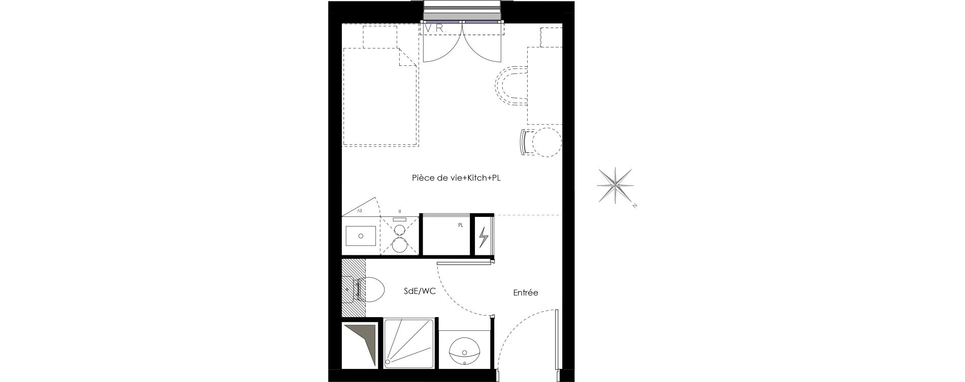 Appartement T1 de 17,38 m2 &agrave; Fontenay-Aux-Roses Scarron