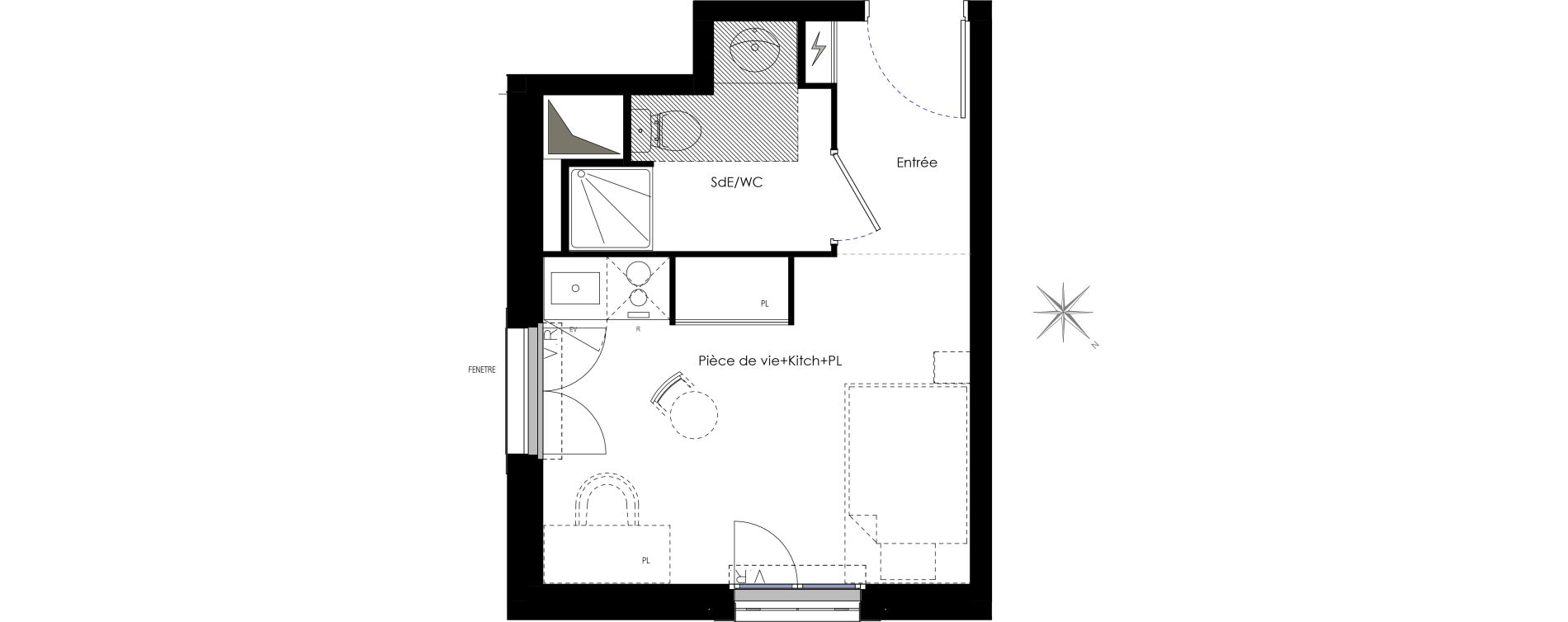 Appartement T1 de 19,46 m2 &agrave; Fontenay-Aux-Roses Scarron