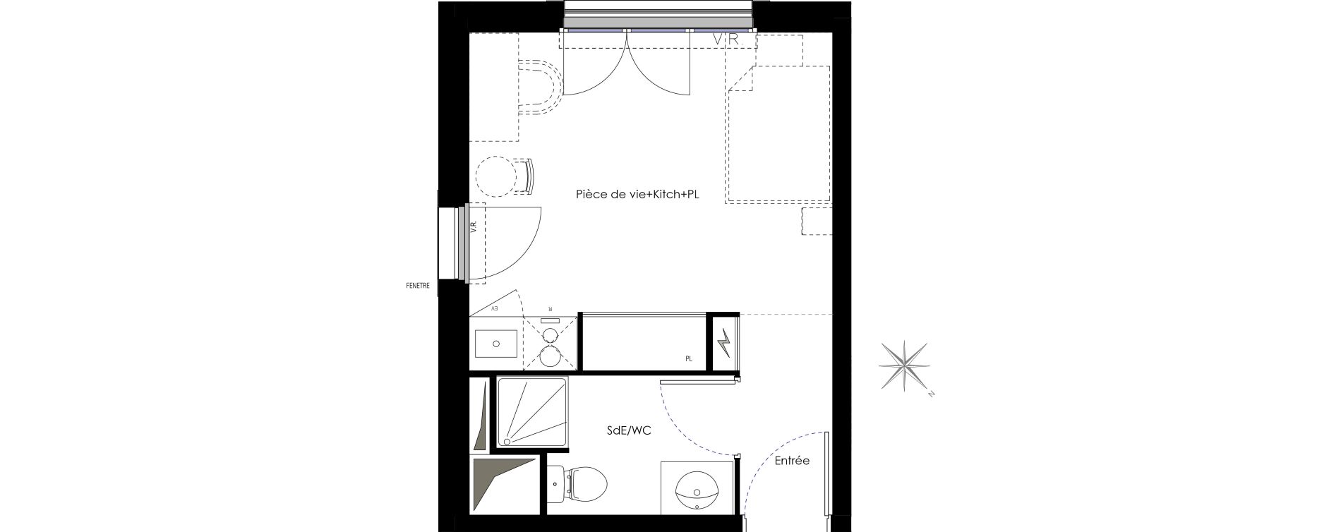 Appartement T1 de 20,33 m2 &agrave; Fontenay-Aux-Roses Scarron